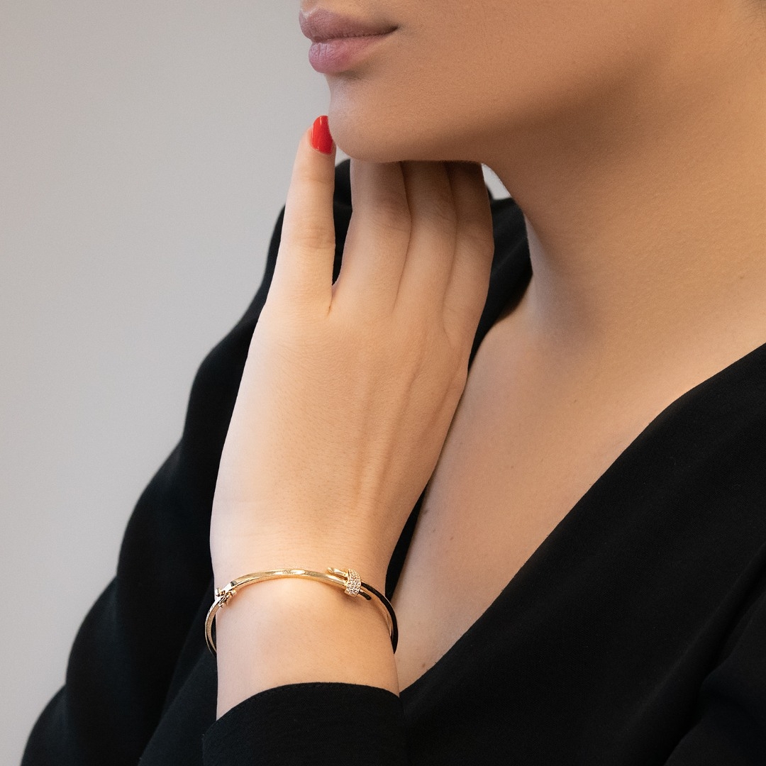 brățară fixă din aur galben de 14K  2