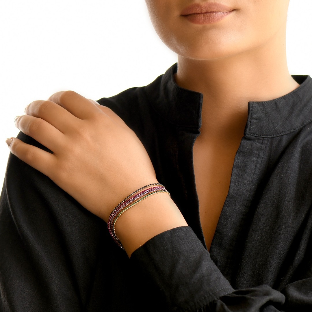 brățară Tennis din aur alb de 14K  2