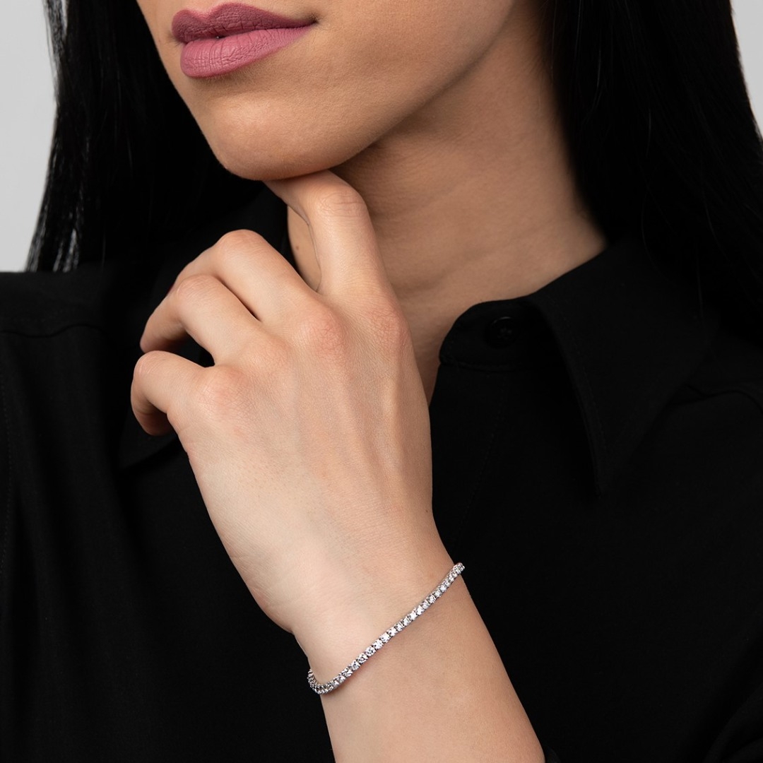 brățară Tennis din aur alb de 14K  2