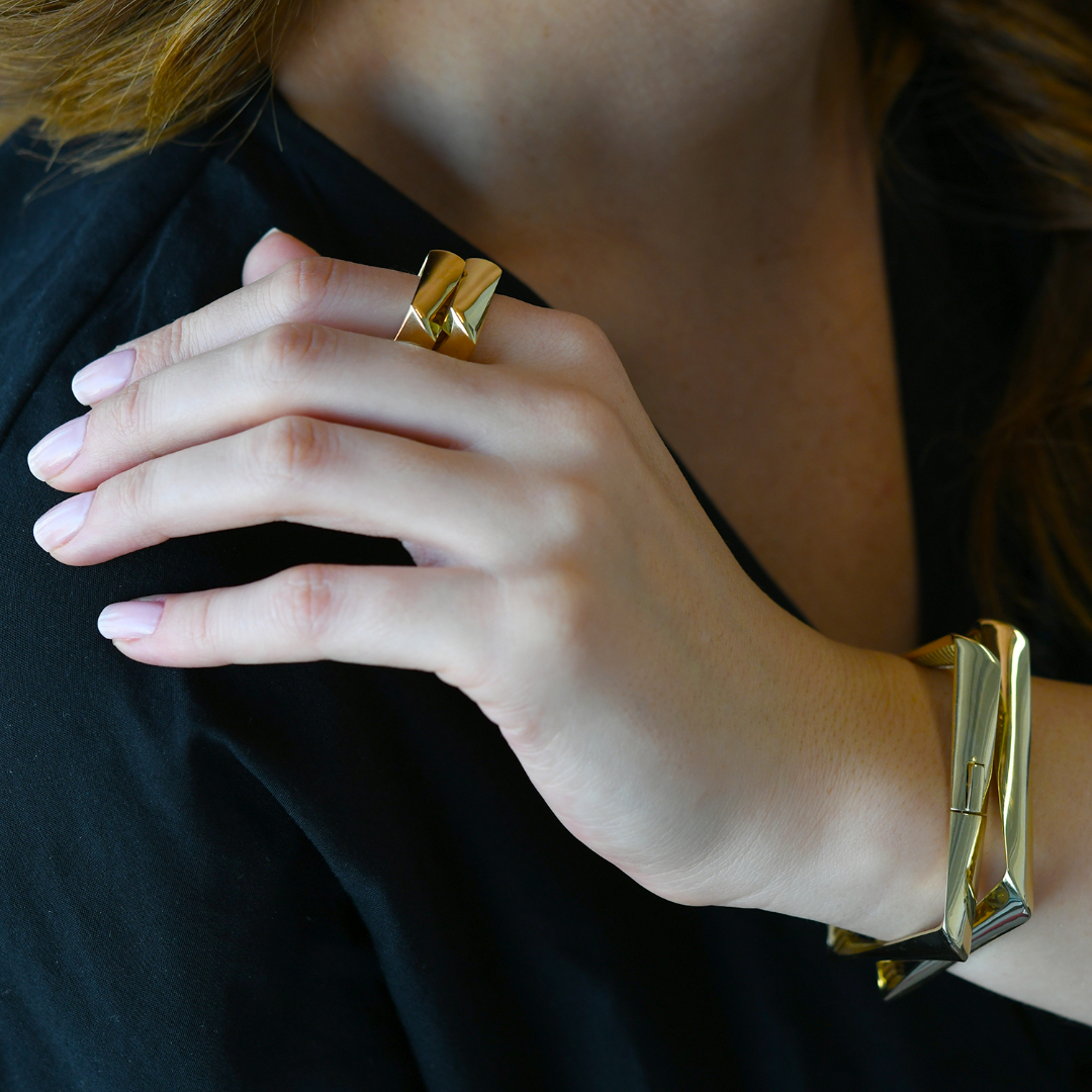 brățară fixă din aur galben de 14K  5