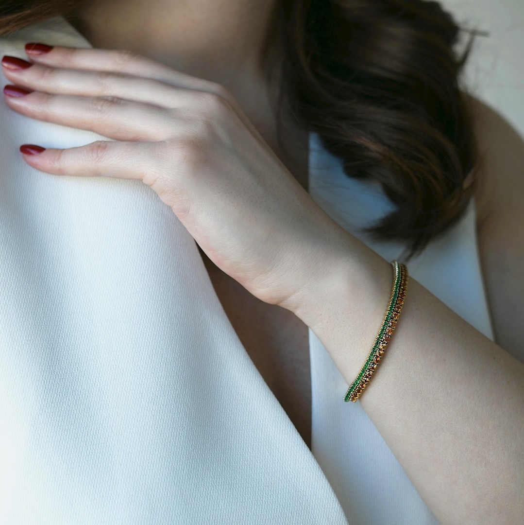 brățară din aur galben de 18K cu Safire Fancy  2