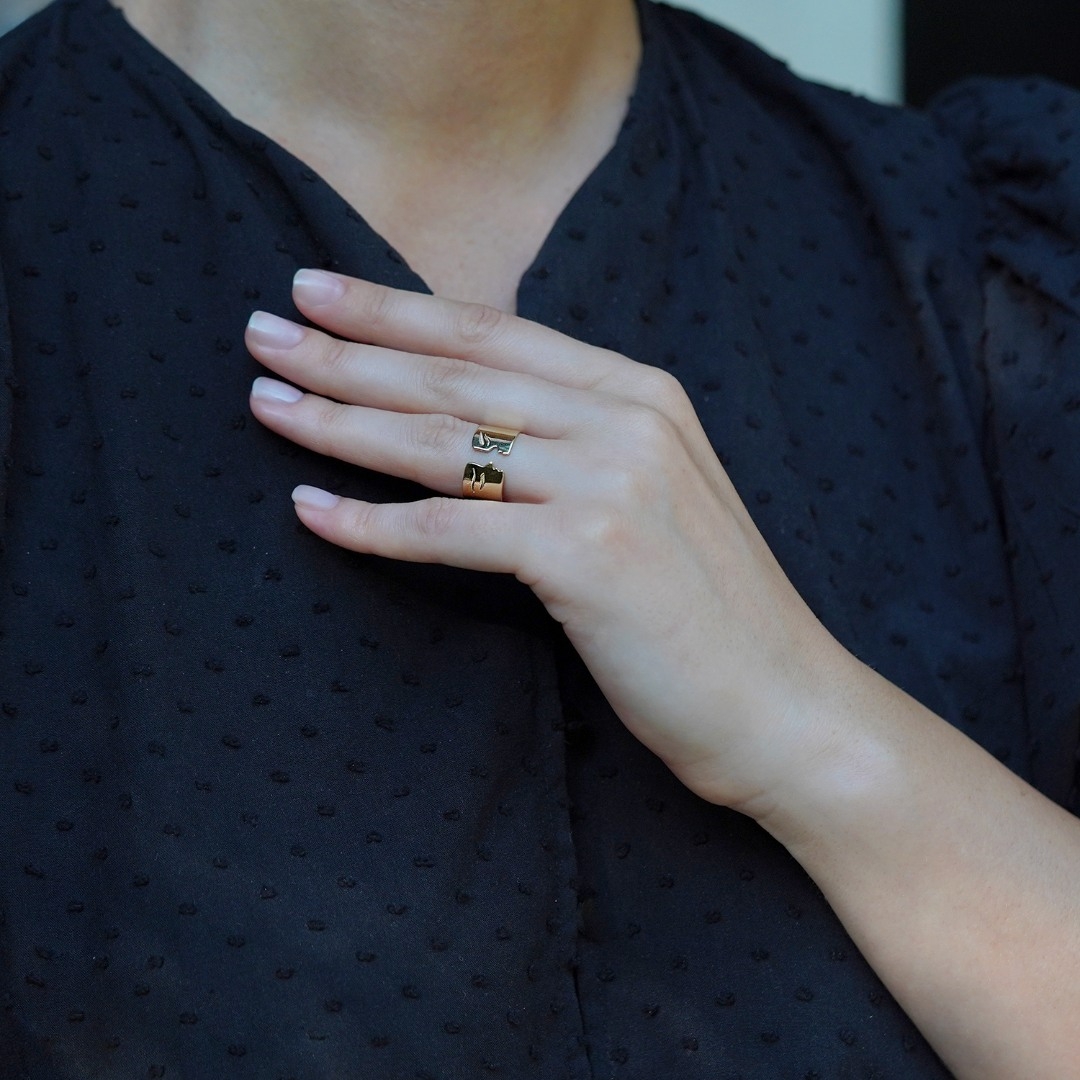 inel din aur galben de 14K  3