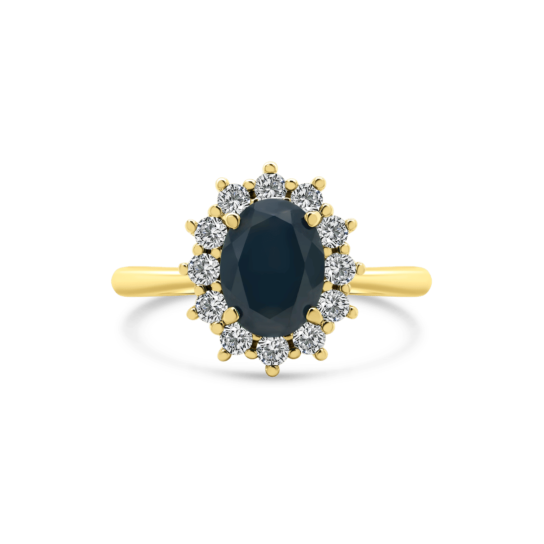 Inel din aur galben de 14K cu piatră Corindon