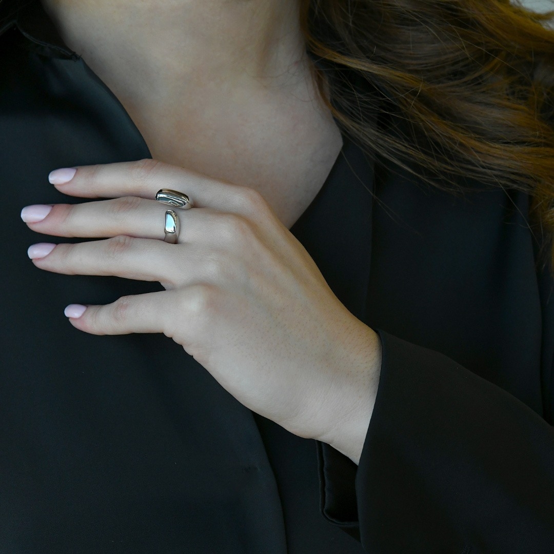 inel din aur alb de 14K  2