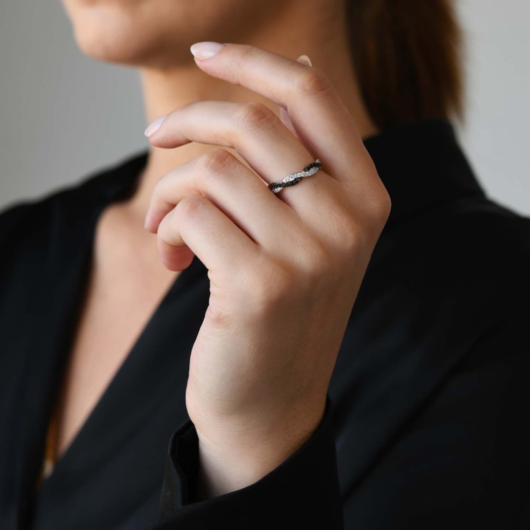 inel din aur alb de 14K  2