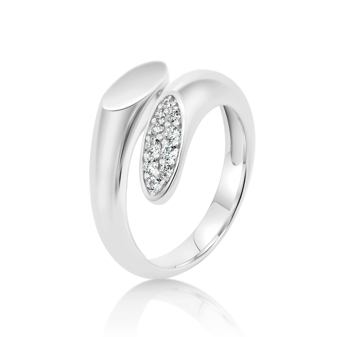 Inel din aur alb de 14K