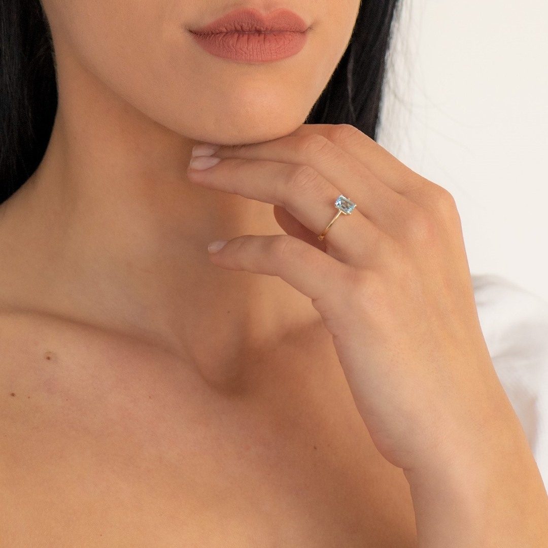 inel din aur alb de 14K  2