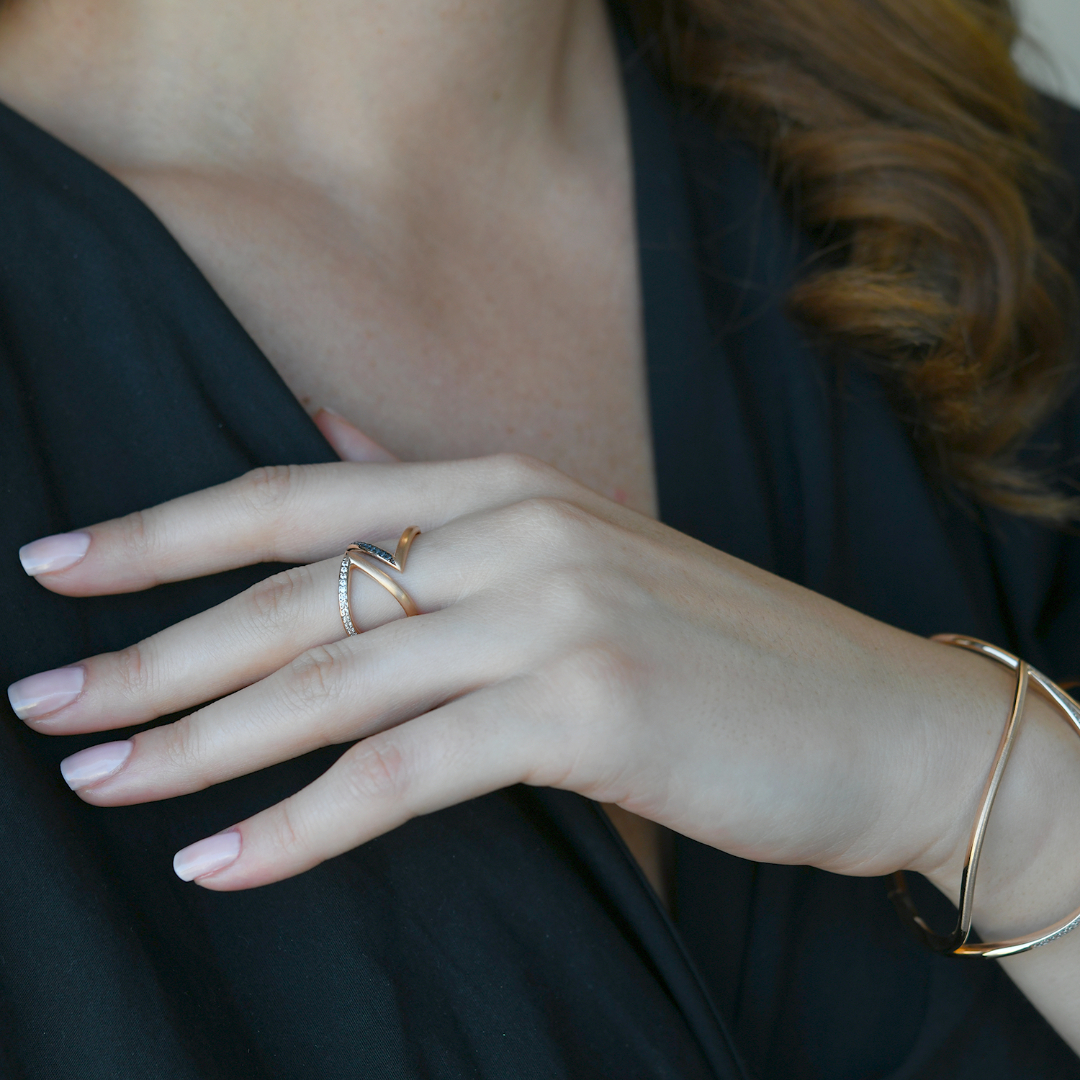 inel din aur roz de 14K  2