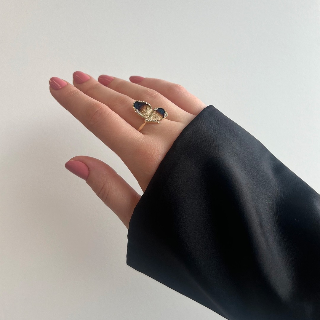 inel din aur galben de 14K cu Safire  2