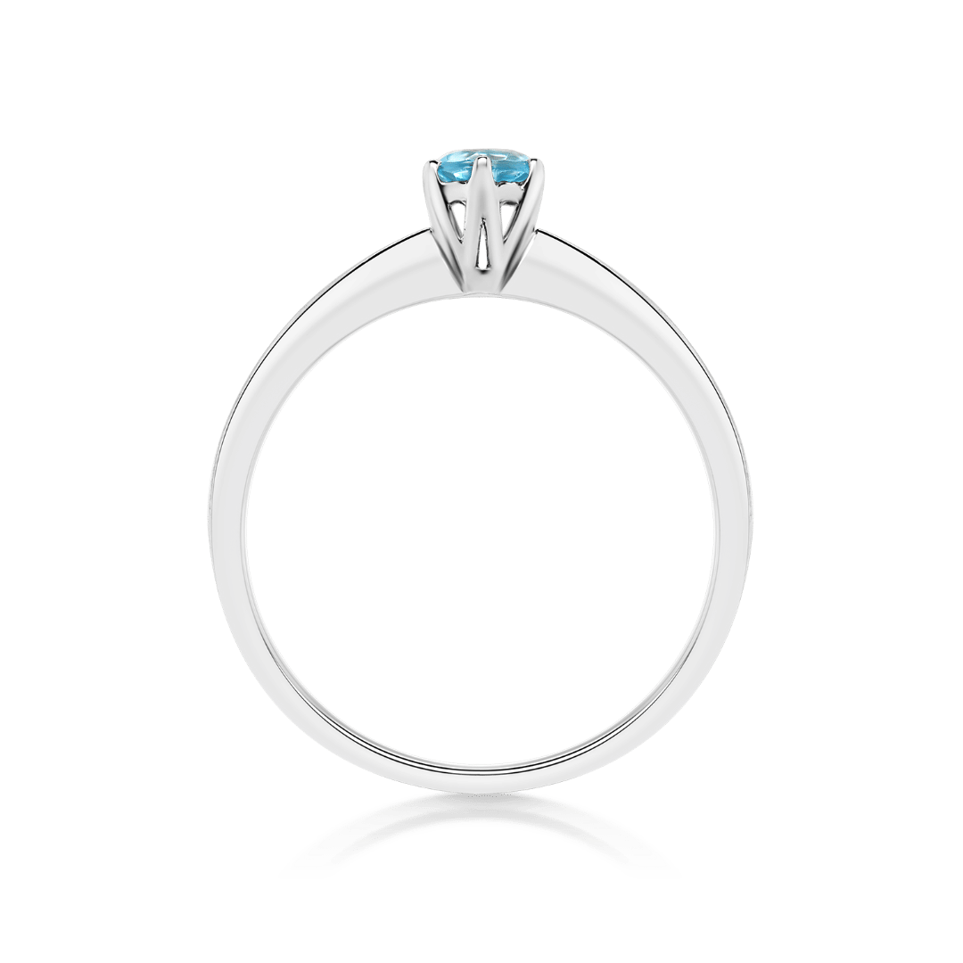 inel din aur alb de 18K cu Blue Topaz  2