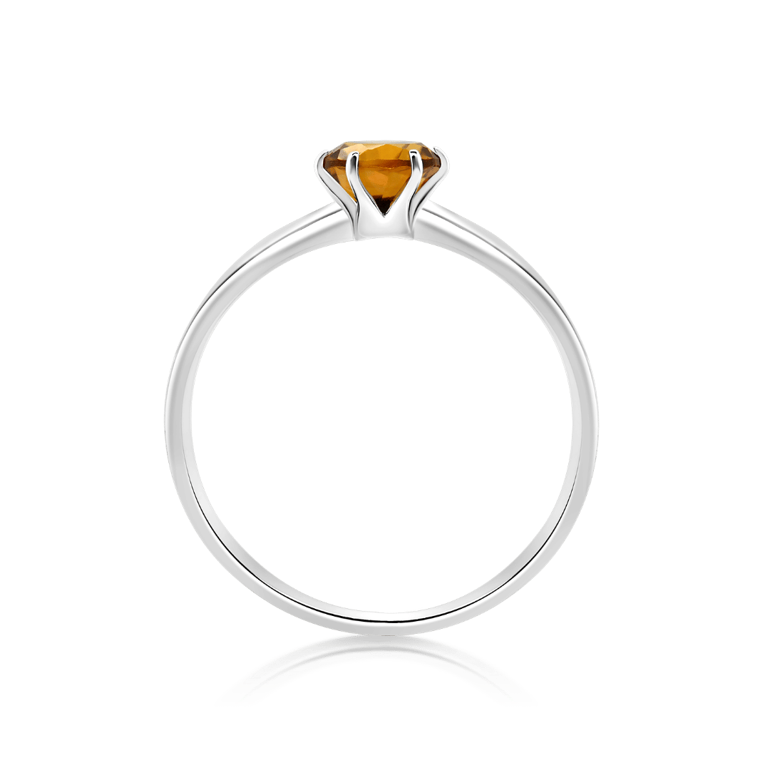 inel din aur alb de 18K cu Citrin  2