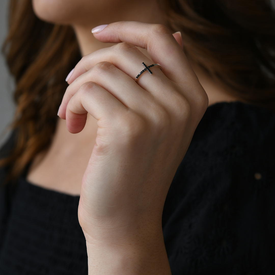 inel din aur alb de 14K  2