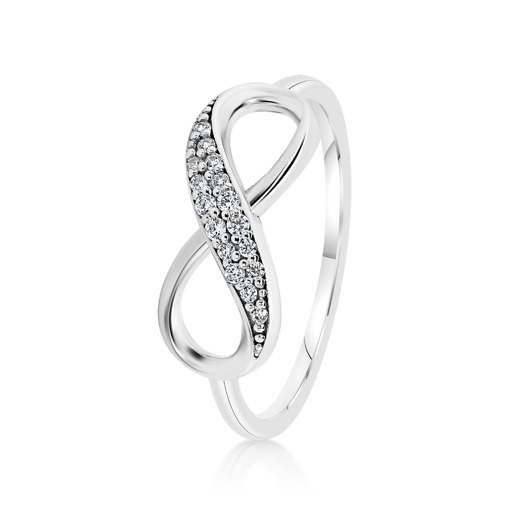 inel din aur alb de 14K  