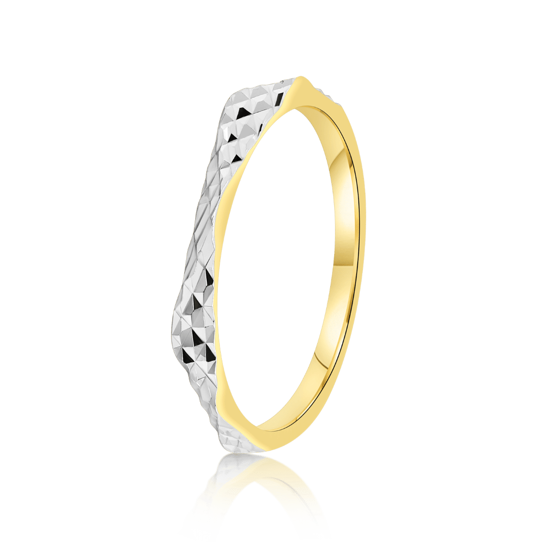 inel din aur galben de 14K cu element fațetat  