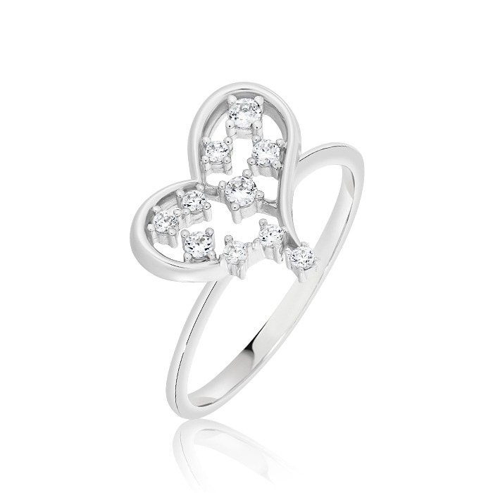 inel din aur alb de 14K  