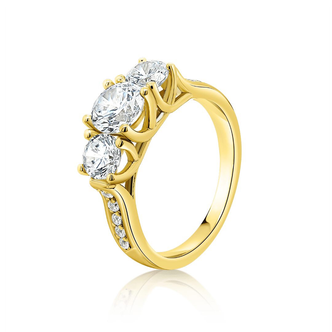 Inel de logodnă din aur galben de 14K