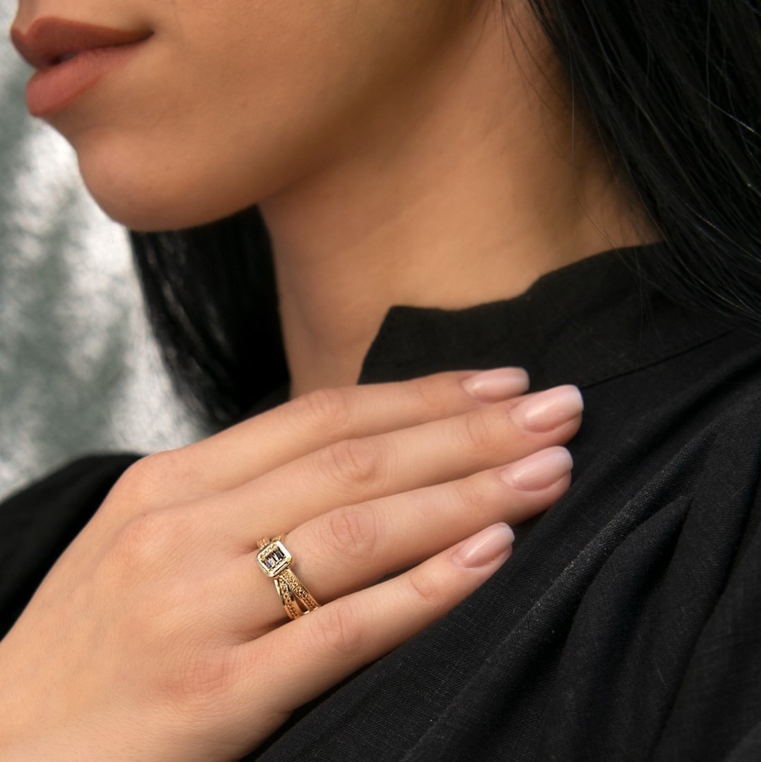 inel din aur galben de 14K  2