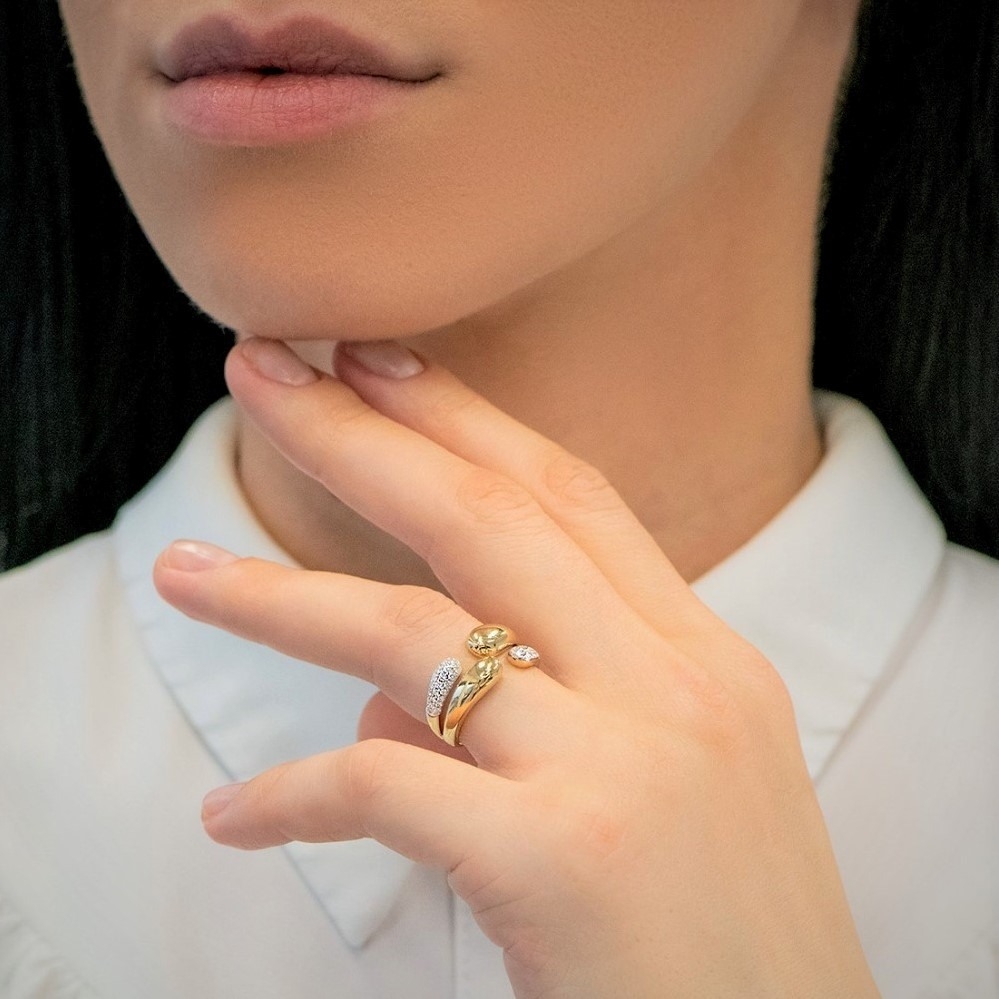 inel din aur galben de 18K cu Diamante naturale  3