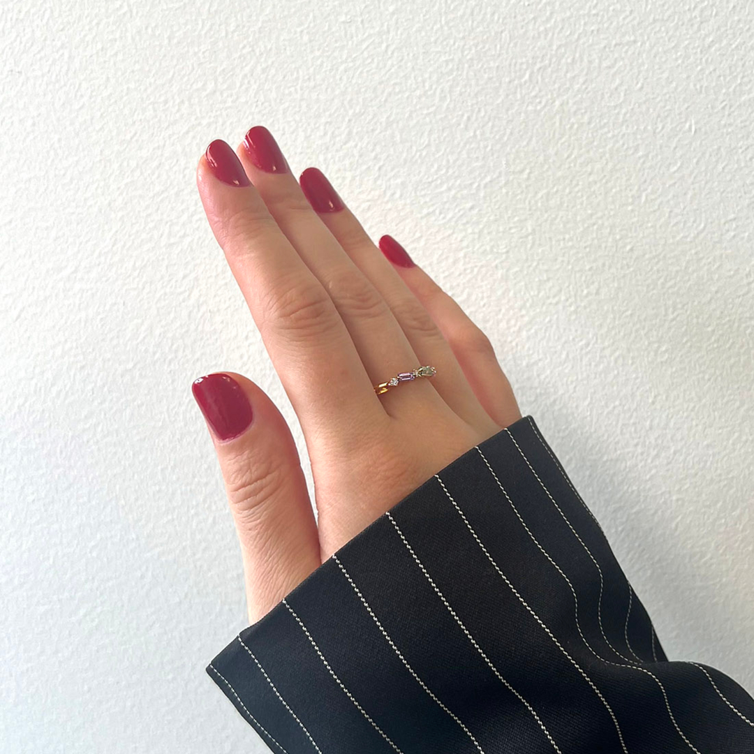 Inel din aur roz de 18K cu Safire Fancy si Diamante naturale