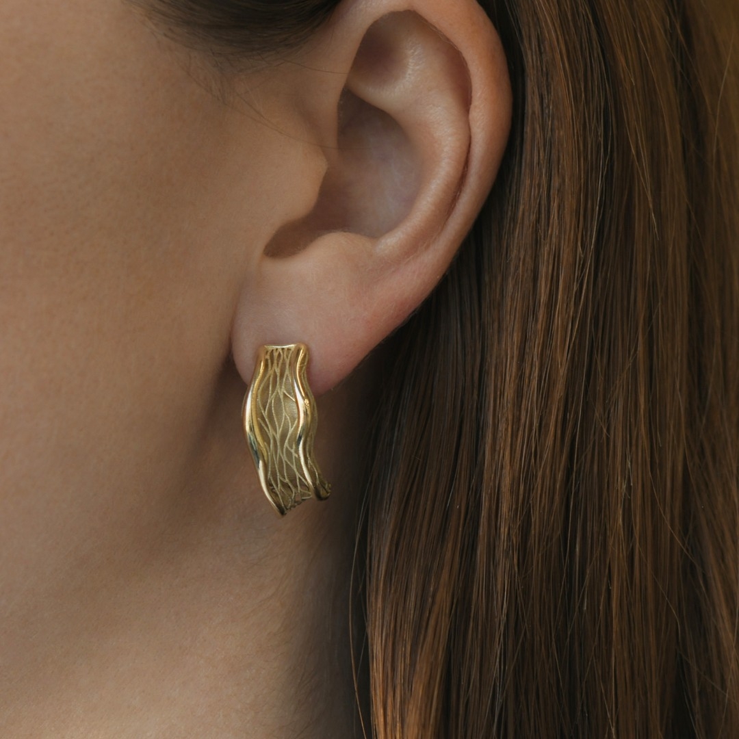 cercei din aur galben de 14K  2