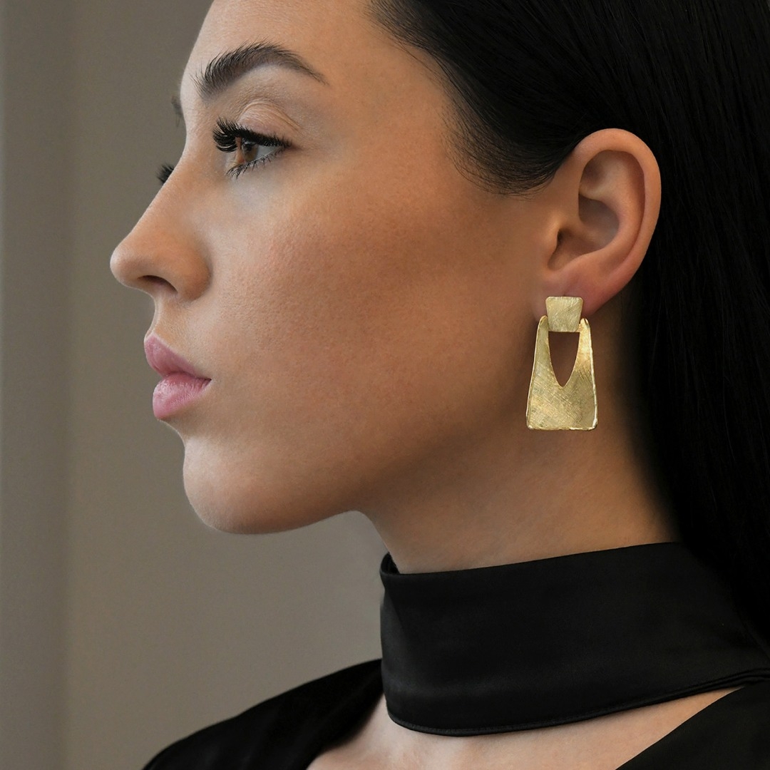 cercei din aur galben de 14K  2