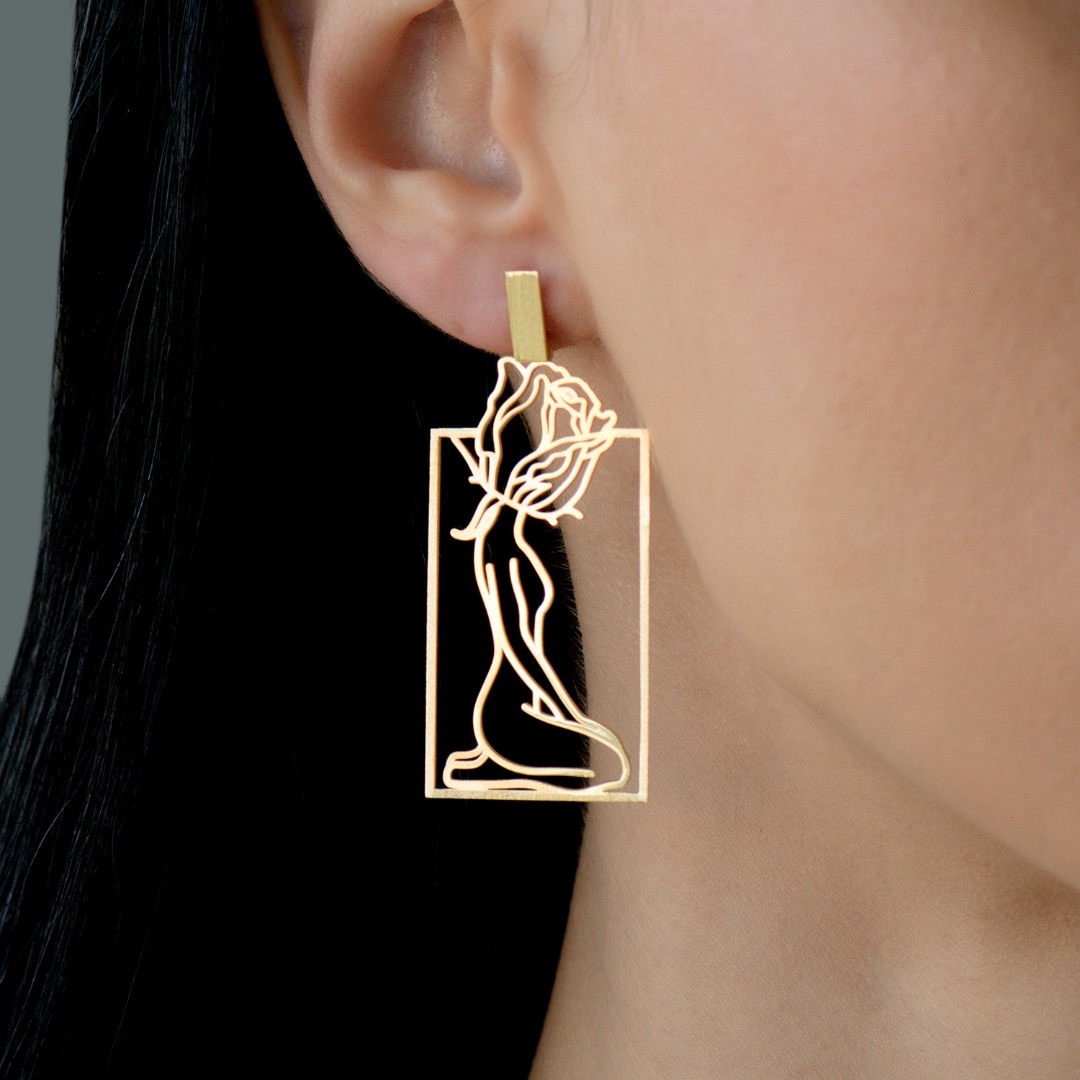 cercei din aur galben de 14K  2