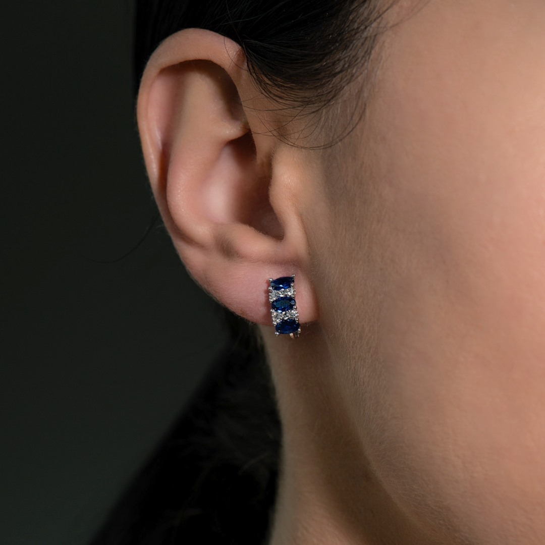 cercei din aur alb de 14K  2