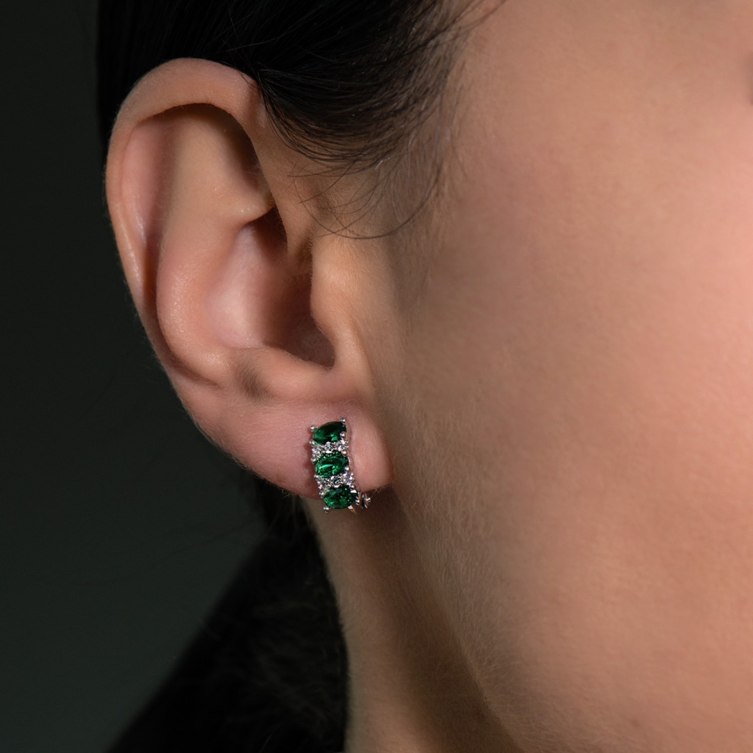 cercei din aur alb de 14K  2