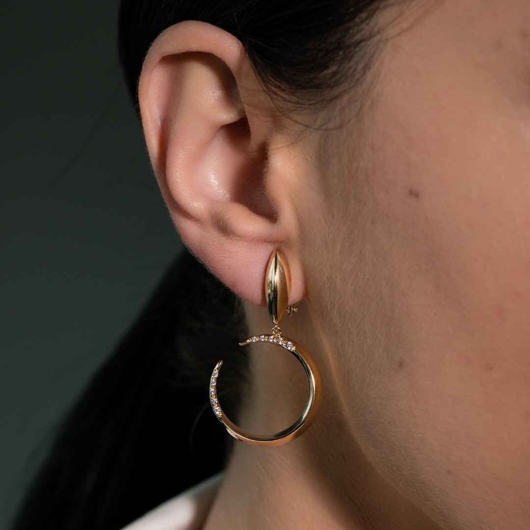 cercei din aur roz de 14K  2