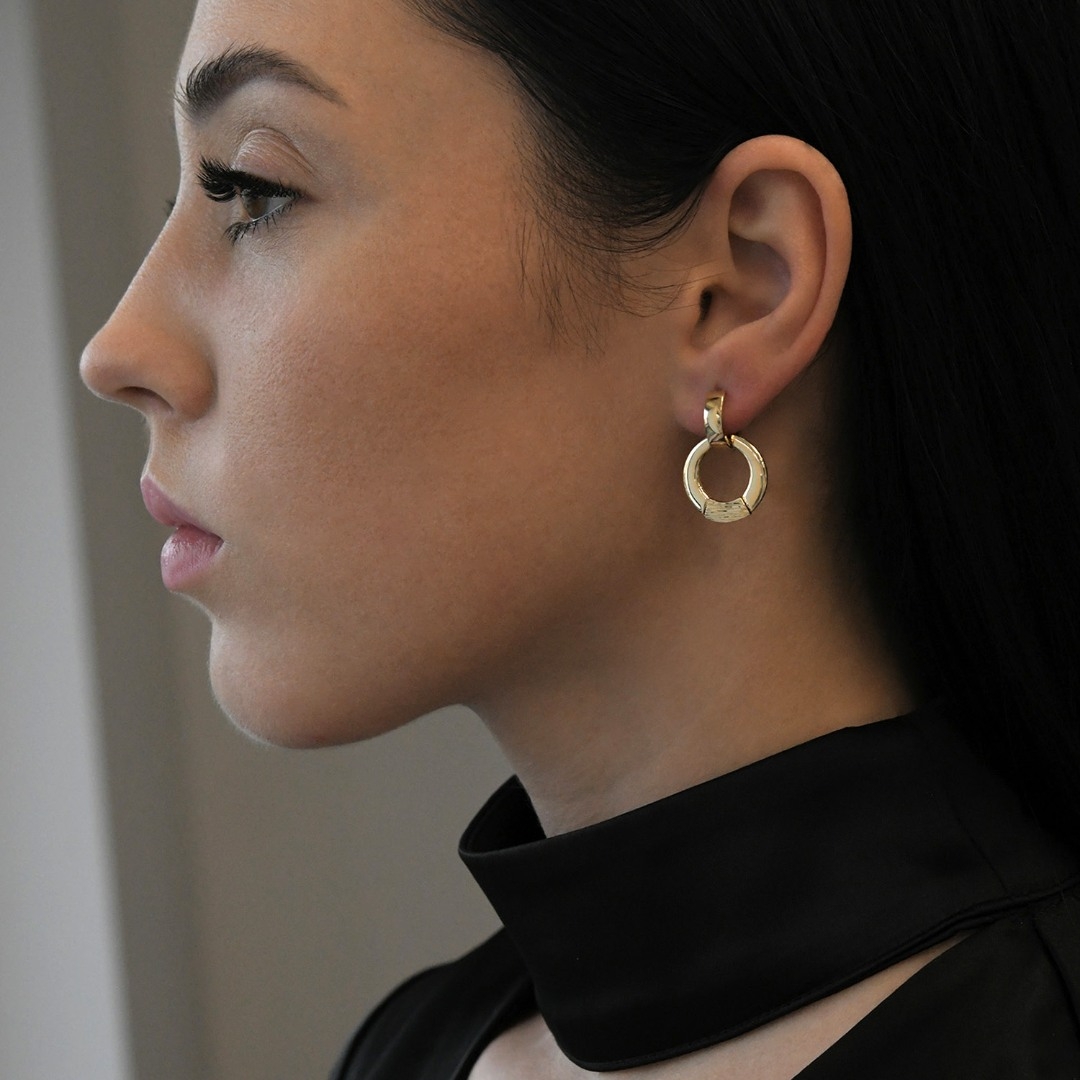 cercei din aur roz de 14K  2