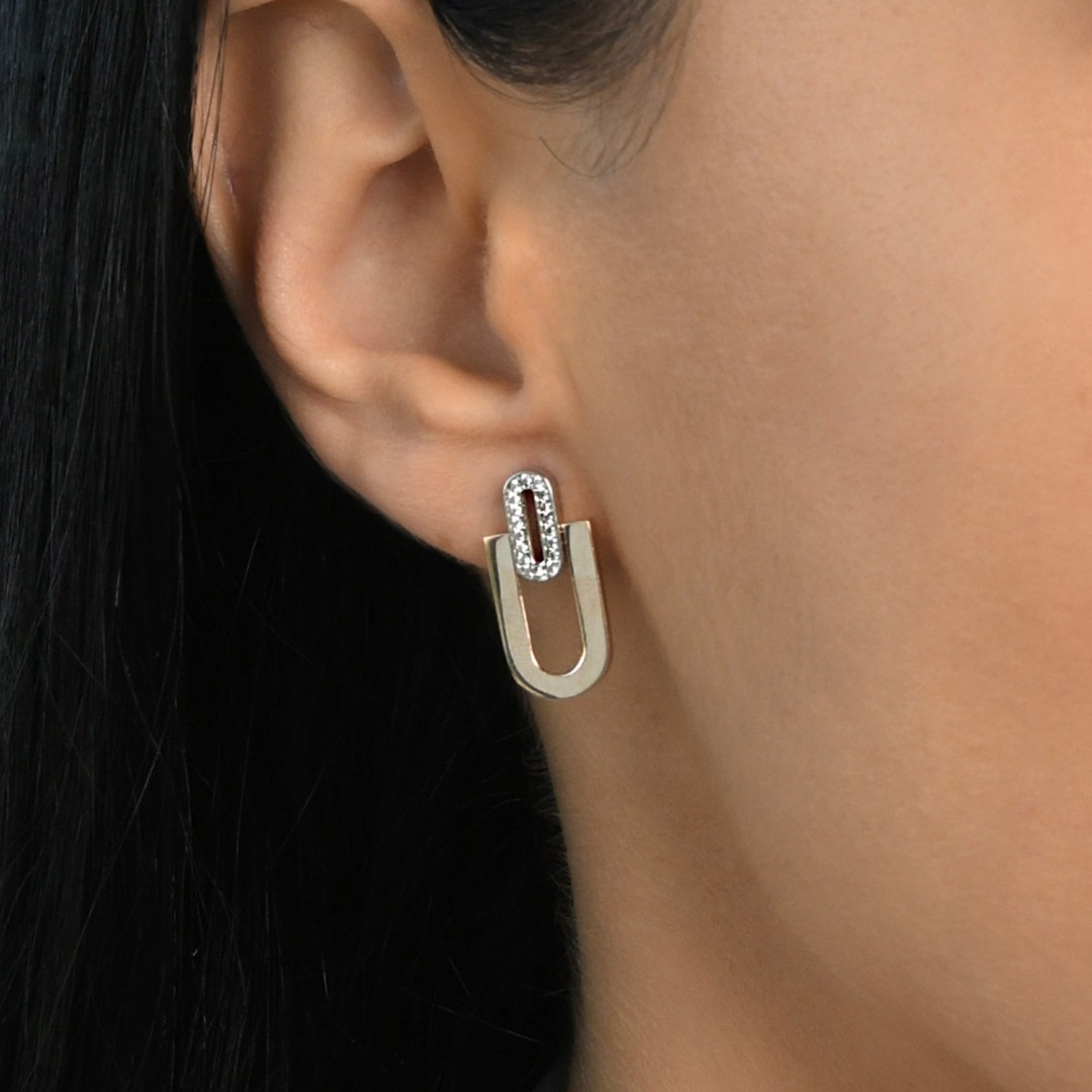 cercei din aur roz de 14K  2