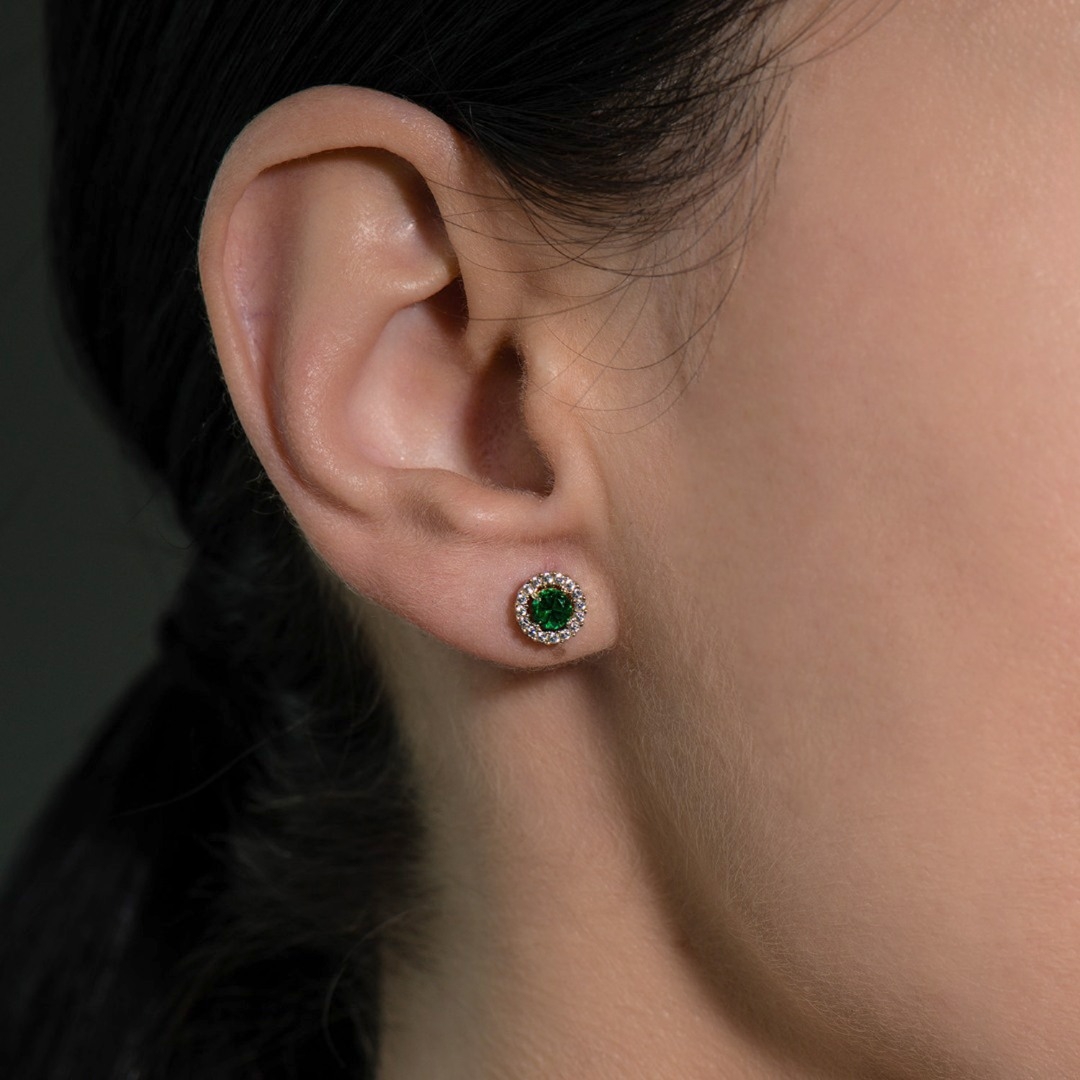 cercei din aur alb de 14K  2