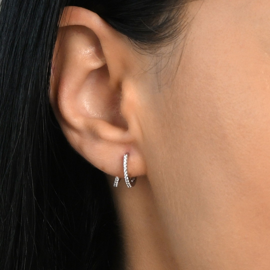 cercei din aur alb de 14K  2