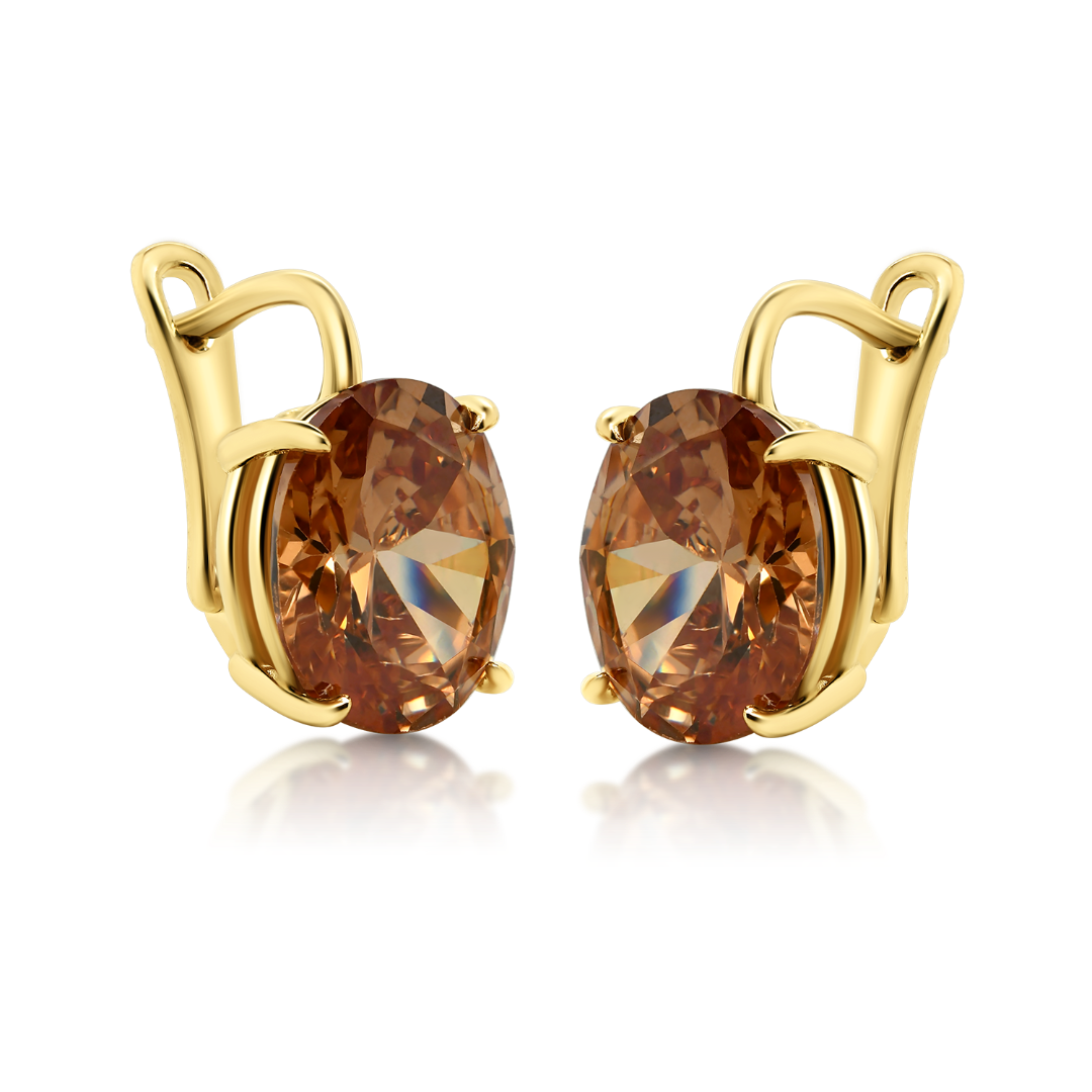 cercei din aur galben de 14K cu pietre Cubic Zirconia  