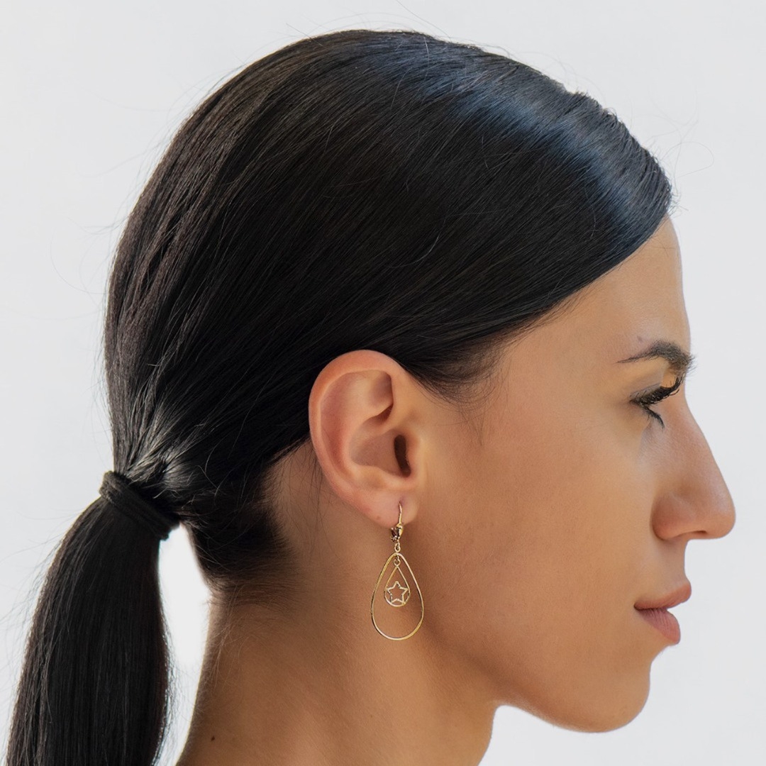 cercei din aur galben de 14K  2