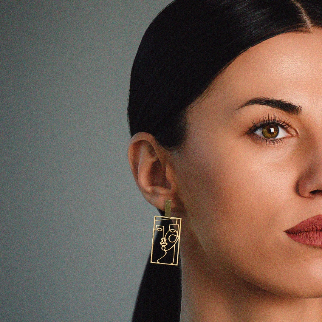 cercei din aur galben de 14K  2