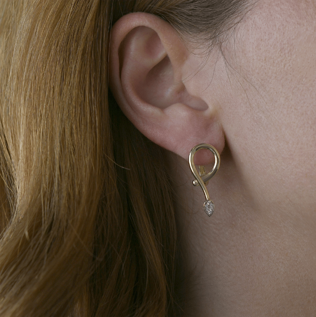 cercei din aur galben de 14K  2