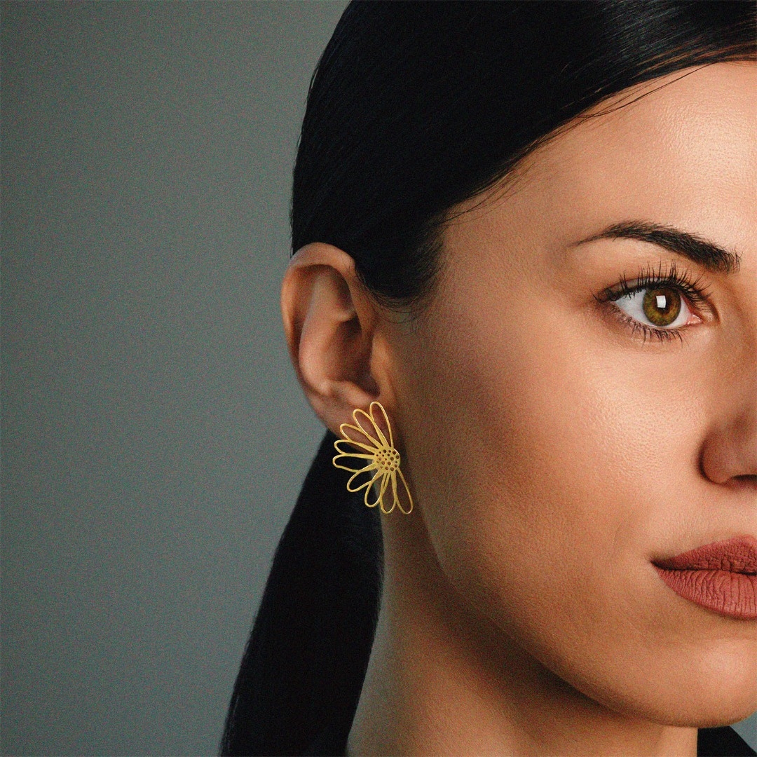 Cercei din aur galben de 14K