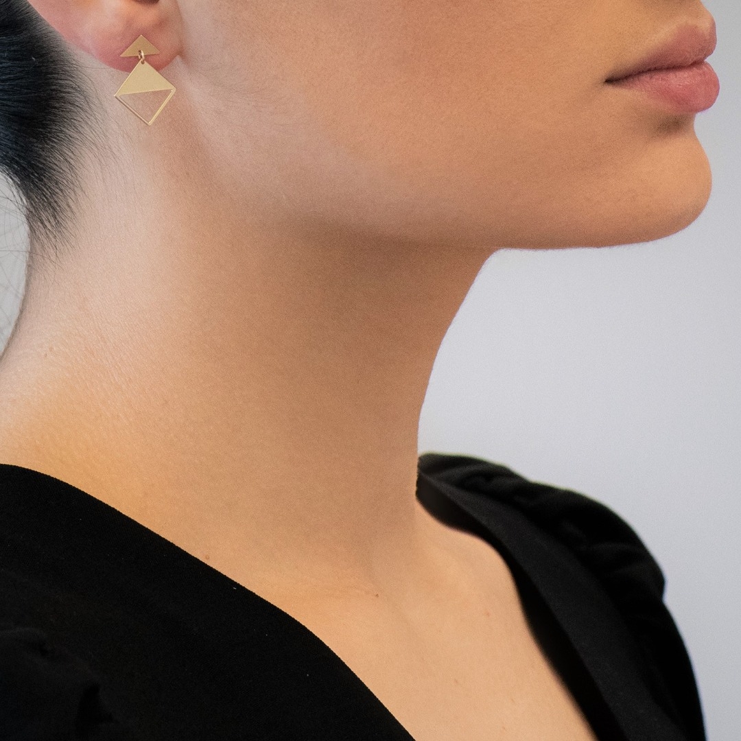 cercei din aur galben de 14K  2