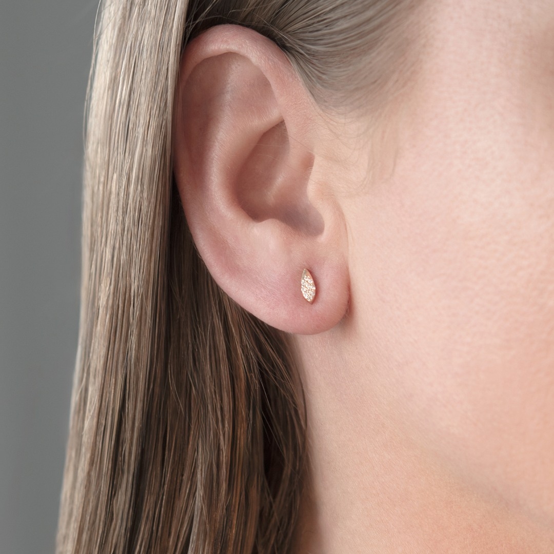 Cercei din aur galben de 14K cu Diamante naturale