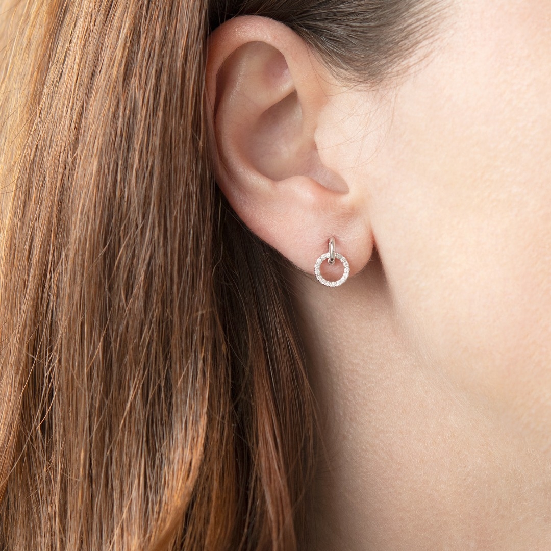 Cercei din aur galben de 14K cu Diamante naturale