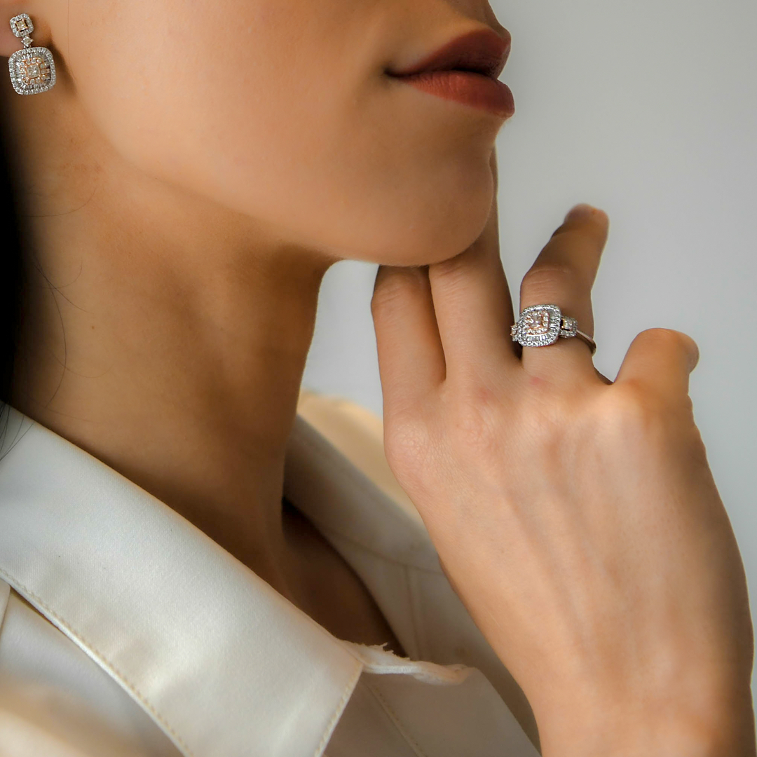 cercei din aur alb de 18K cu Diamante de 1.545ct.  3