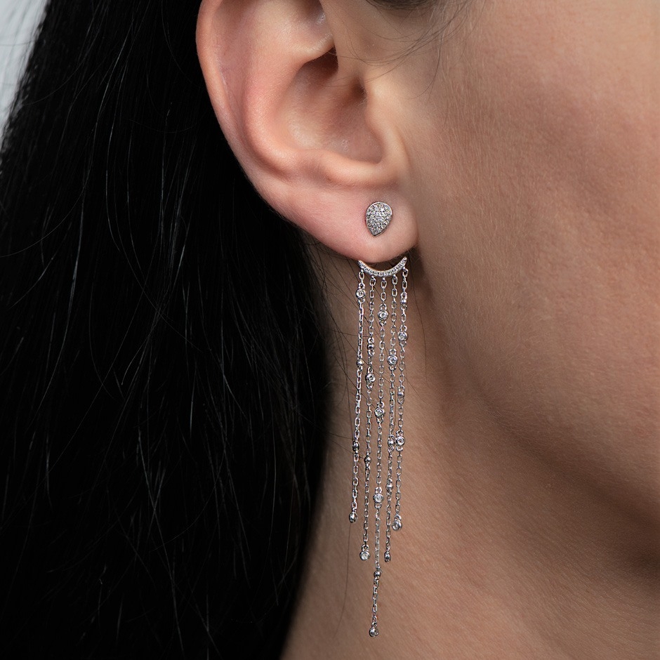 cercei din aur galben de 14K cu Diamante naturale  2