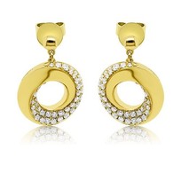 Cercei din aur galben de 14K cu Diamante