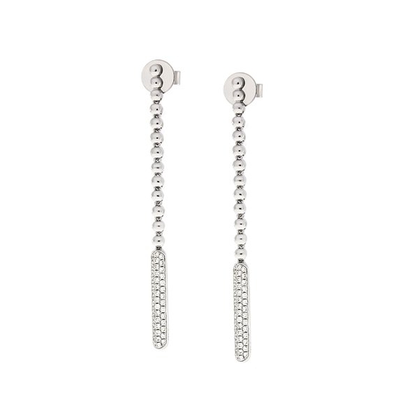 cercei din aur alb de 18K cu Diamante  