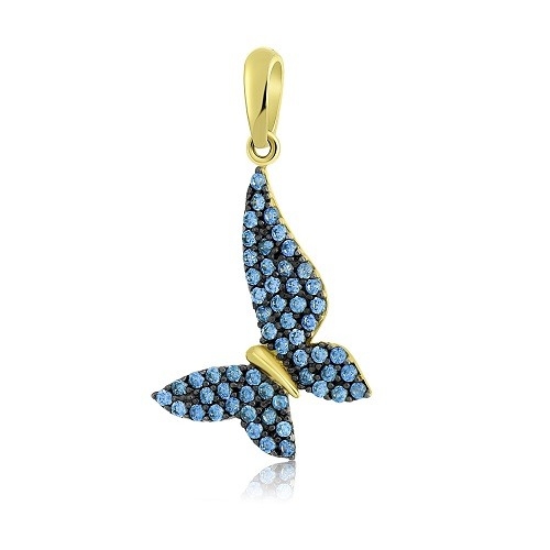 pandantiv fluture din aur galben de 14K  