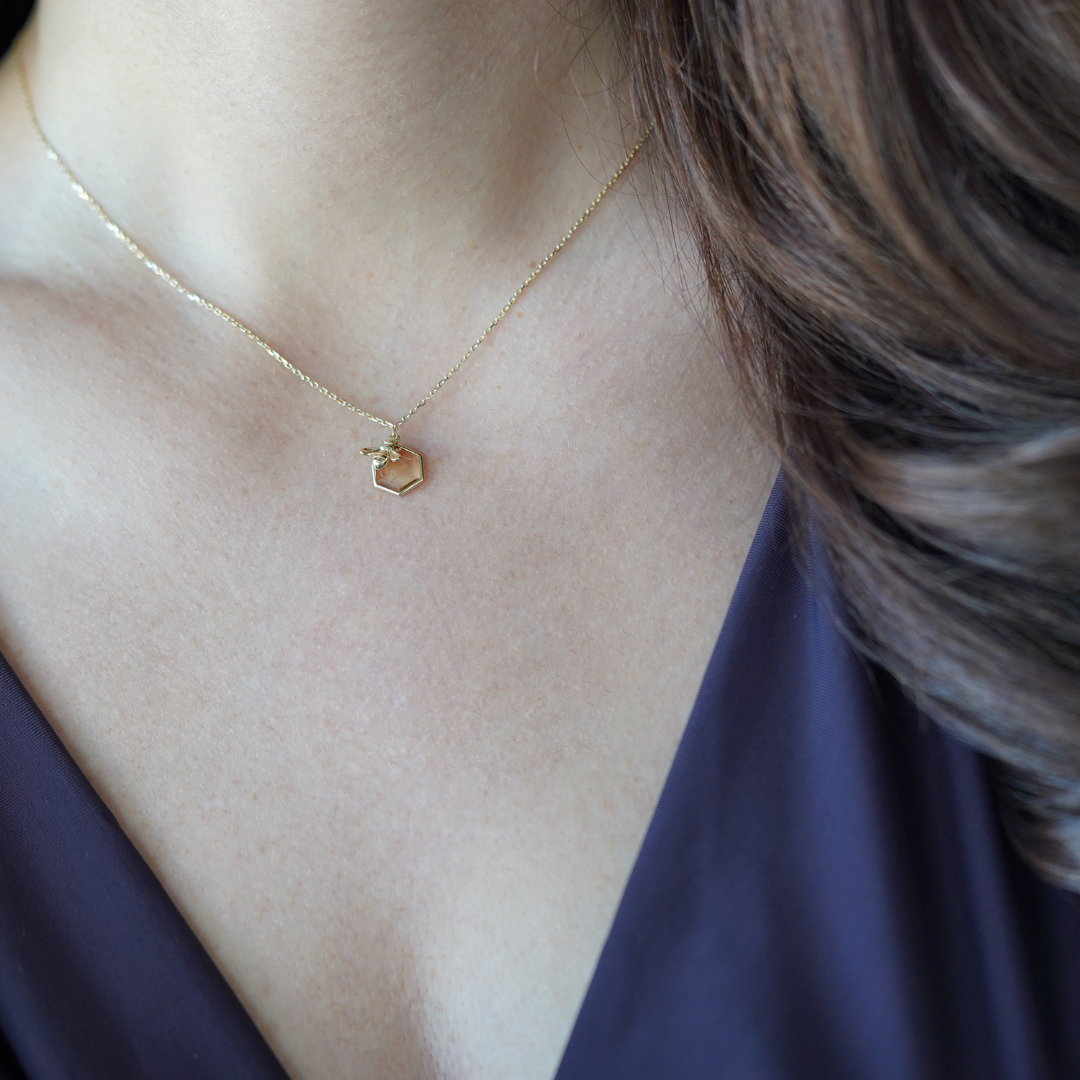 lanț cu pandantiv din aur galben de 14K  2