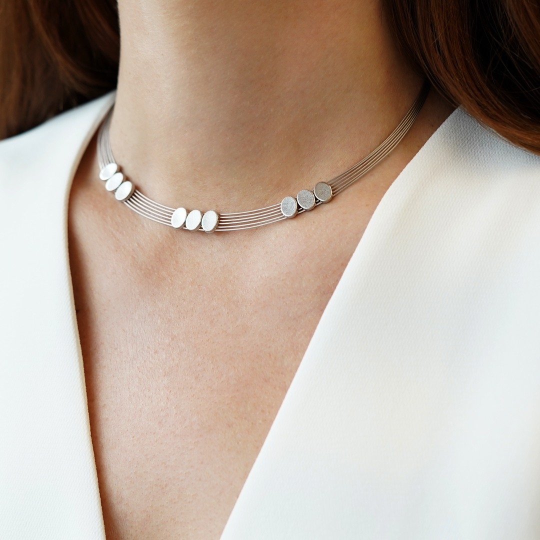 Colier din aur alb de 14K