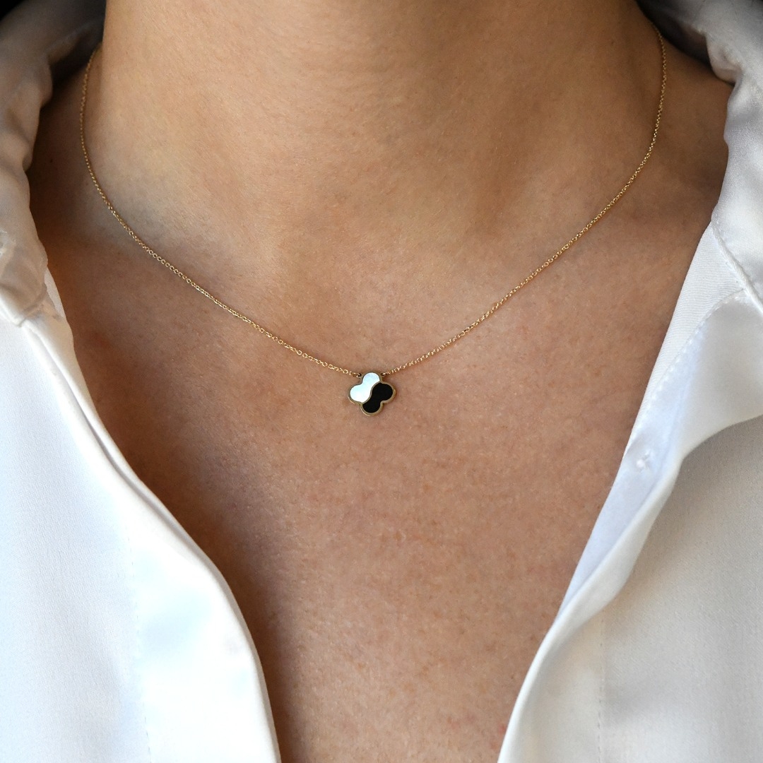 lanț din aur galben de 14K și pandantiv cu Sidef și Email  2