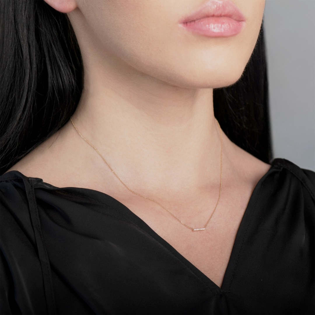 lanț cu pandantiv din aur galben de 14K  2